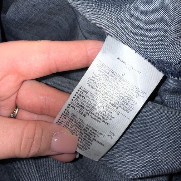 Banana Republic (0) Blue Button Up ¾ Sleeve Midi Dress - Picture 6 of 6